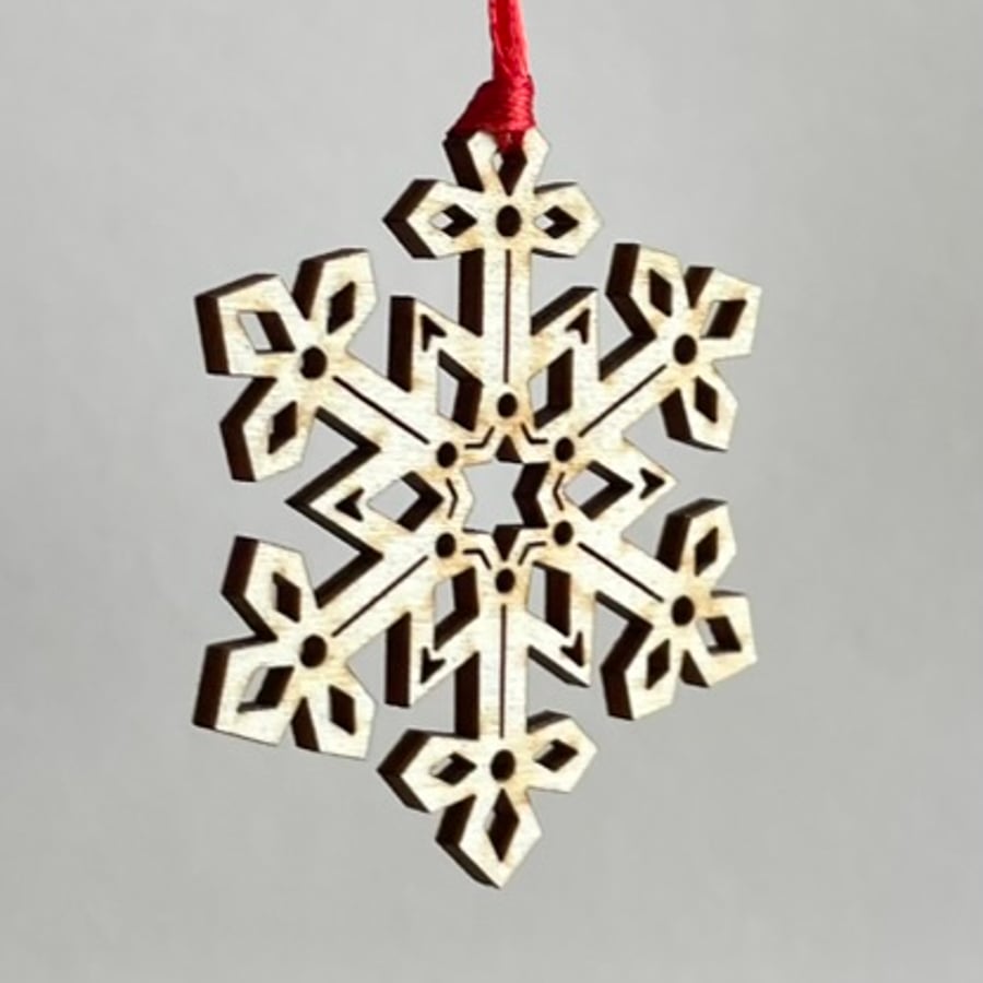 Mini wooden snowflake
