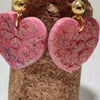 Slay with sparkle leopard heart gold earrings