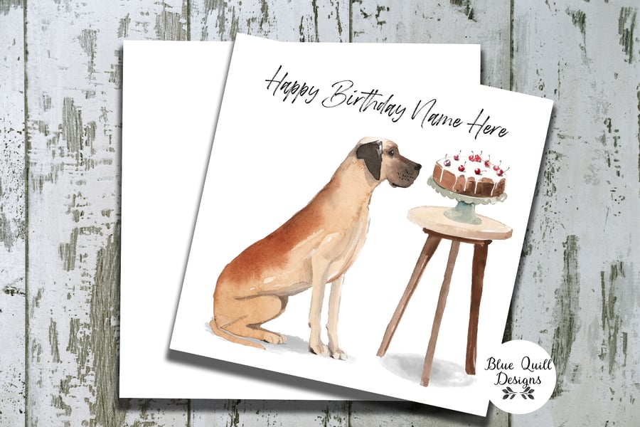 Personalised Birthday Card - Canine Capers - Great Dane
