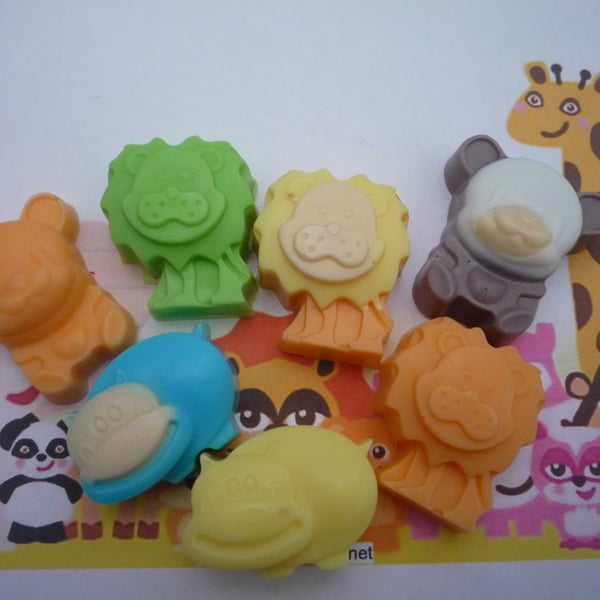 wild animal soaps x 4