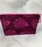 Hedgehog makeup bag, Pink zip bag, 2 size options, Handmade - Image 6