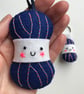 Yarn Ball Keyring and Lavender Bag Set- Deep Blue - Image 5