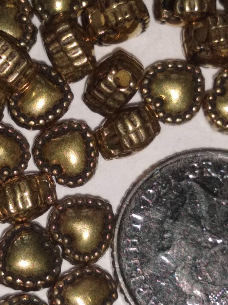 Antique Gold Shaped Beads 4 Designs x 30