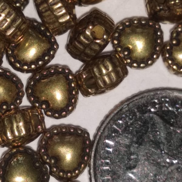 Antique Gold Shaped Beads 4 Designs x 30
