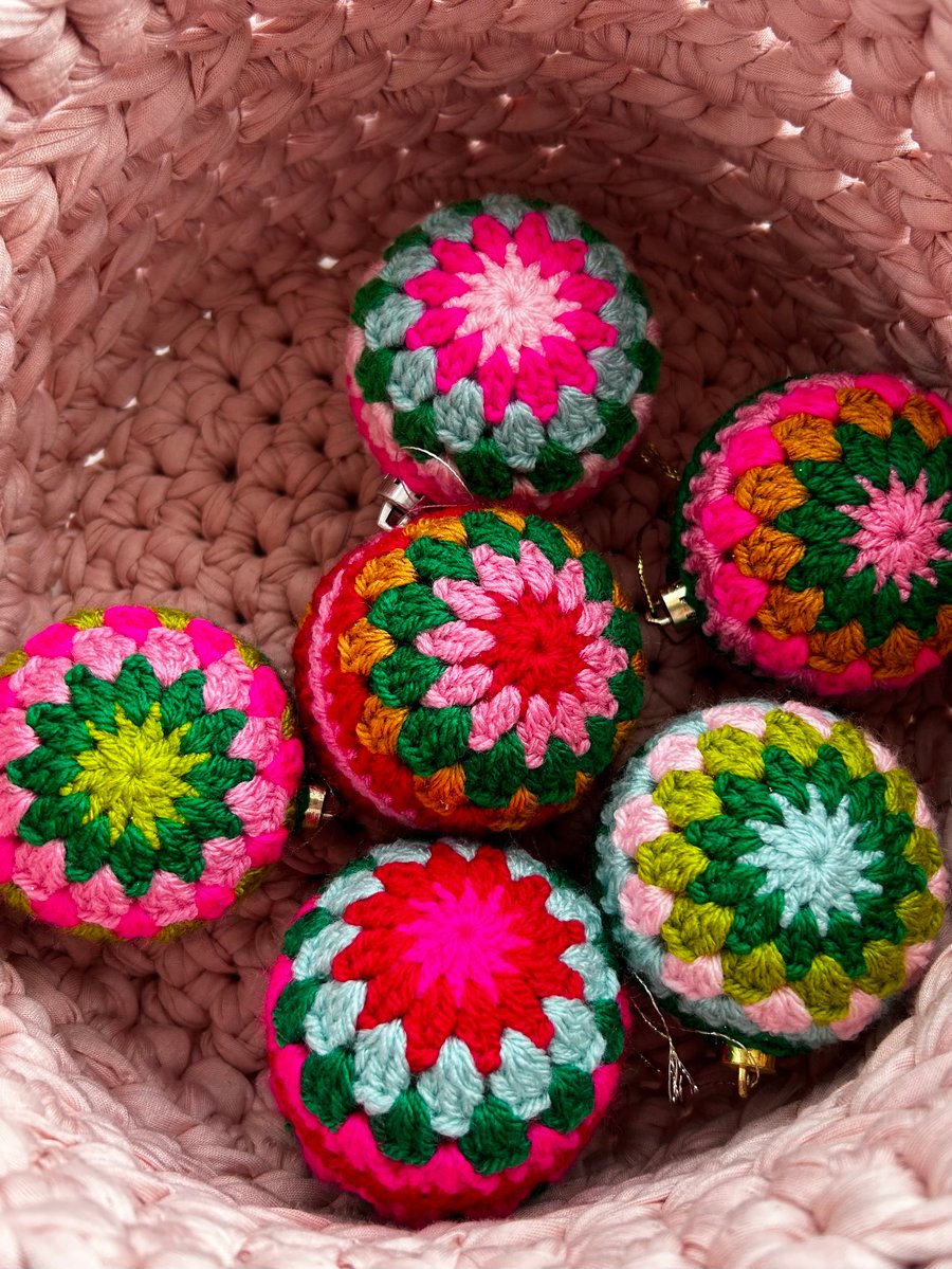 Individual crochet Christmas bauble - choose from 6 designs