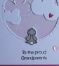 Grandparents Card - Rabbit With Clouds - Pink - Image 6