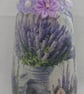 Decoupaged Lavender Glass Lamp - Image 1
