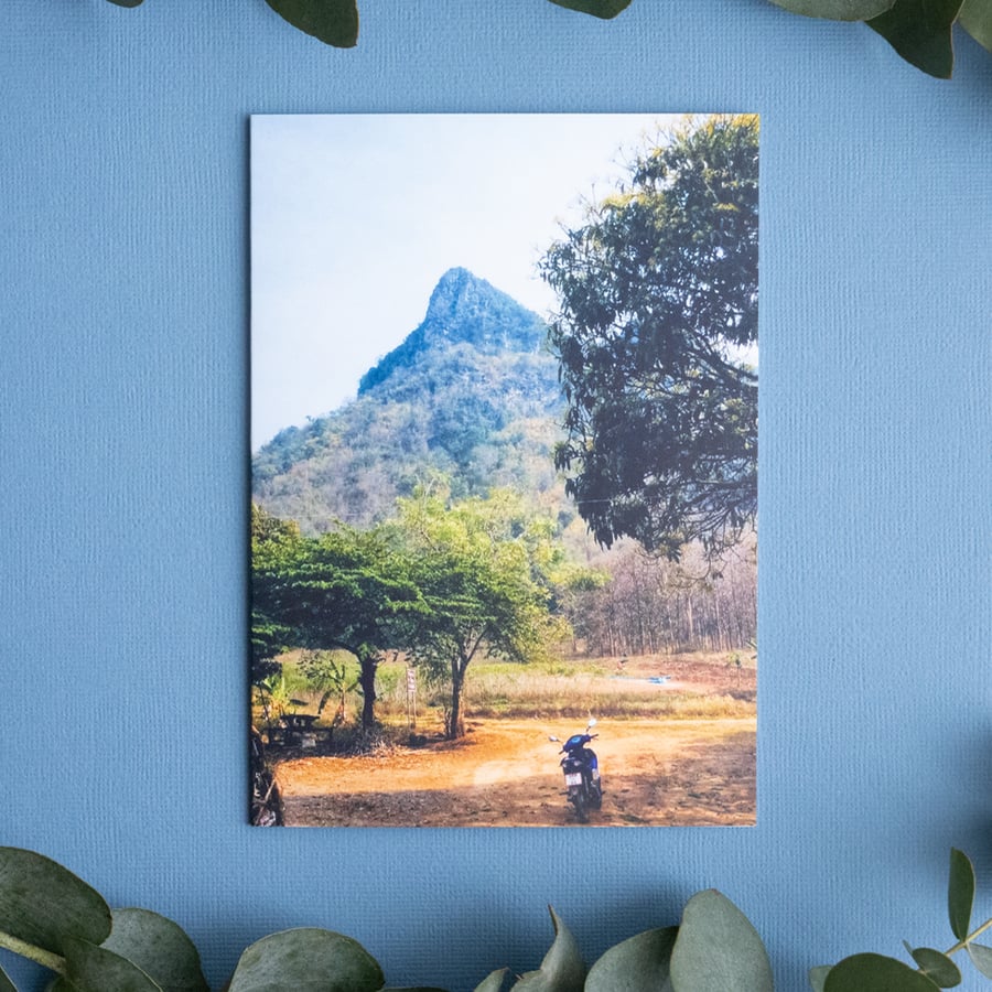 Off the Beaten Track, Thailand - Blank Landscape Greetings Card & Envelope