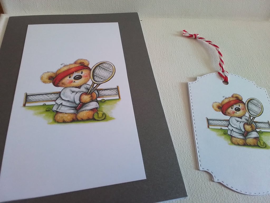 Card and gift tag set. Birthday card. Father's day card. Ref 454