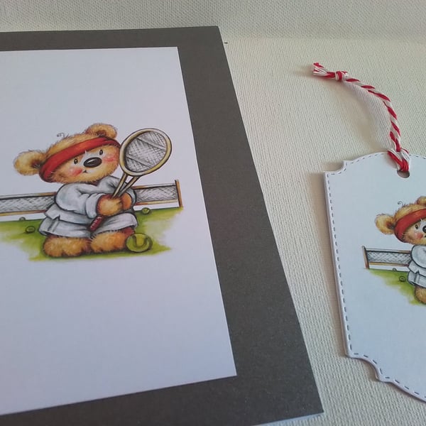 Card and gift tag set. Birthday card. Father's day card. Ref 454