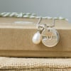 Silver "Mum" Necklace with a Freshwater Pearl