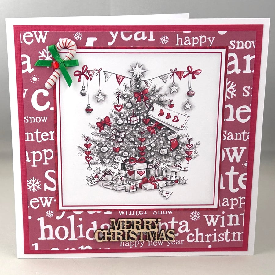 Festive tree Christmas card