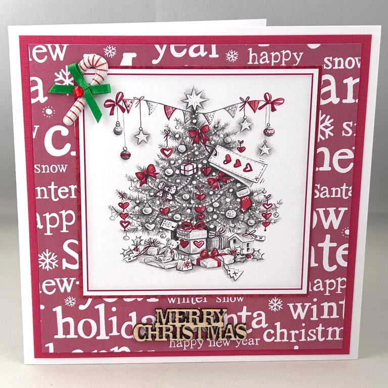 Festive tree Christmas card