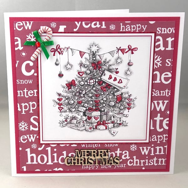 Festive tree Christmas card