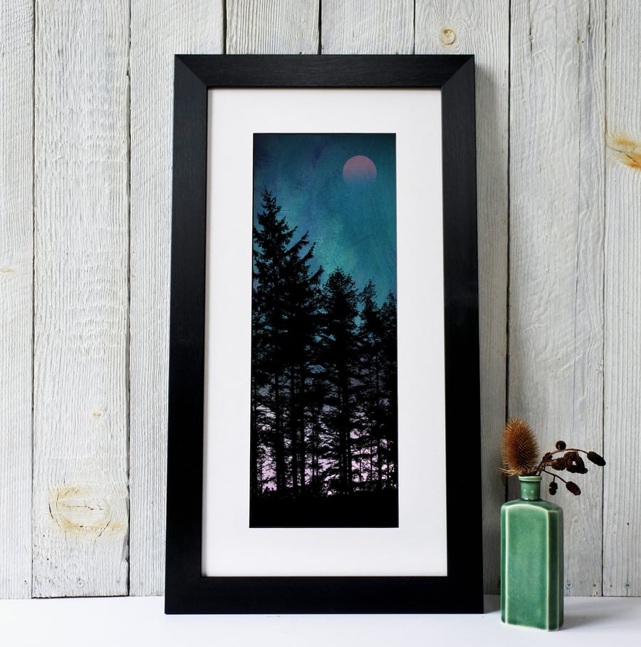 Trees At Dusk Fine Art Print