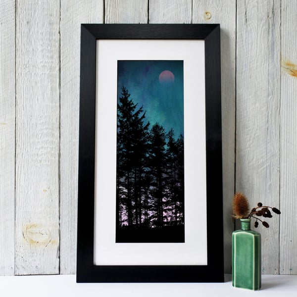 Trees At Dusk Fine Art Print