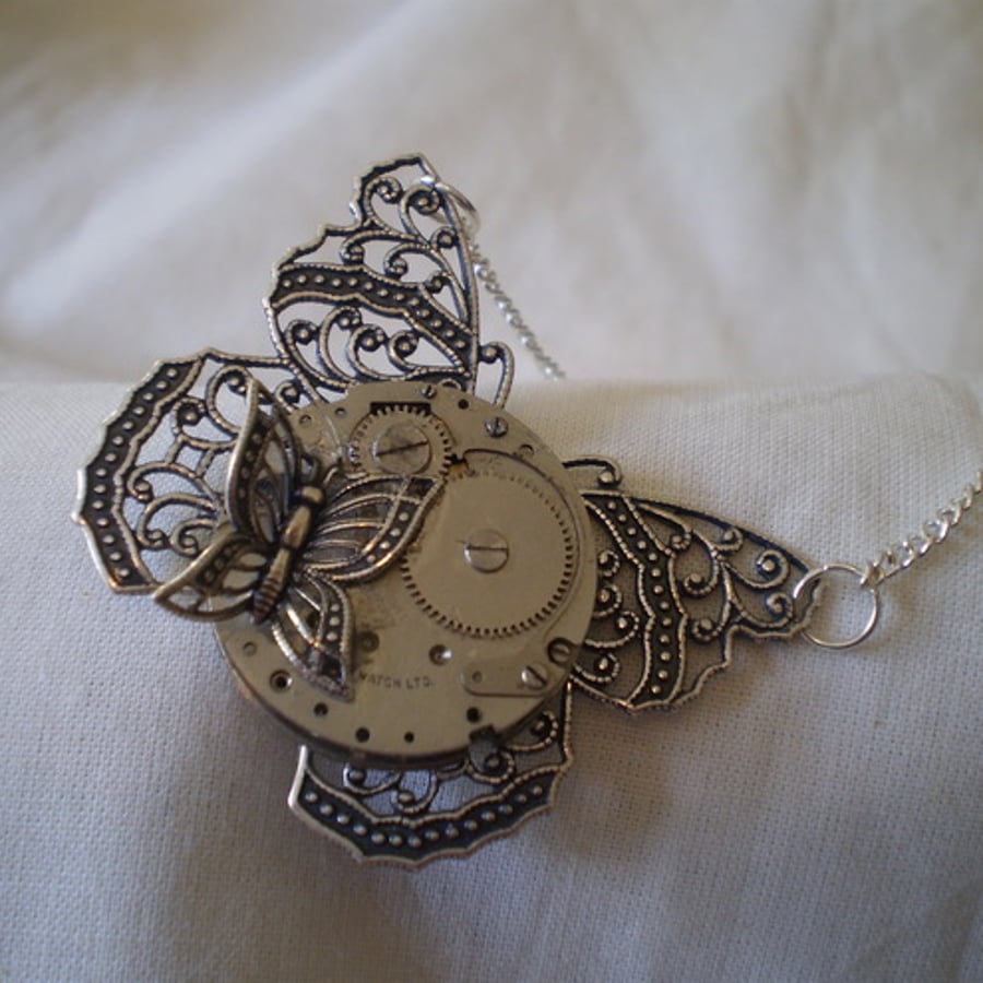 Steampunk Timeless Butterfly Necklace