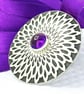 Handmade Amethyst brooch, sterling silver with a flower pattern. Stone choice. - Image 2