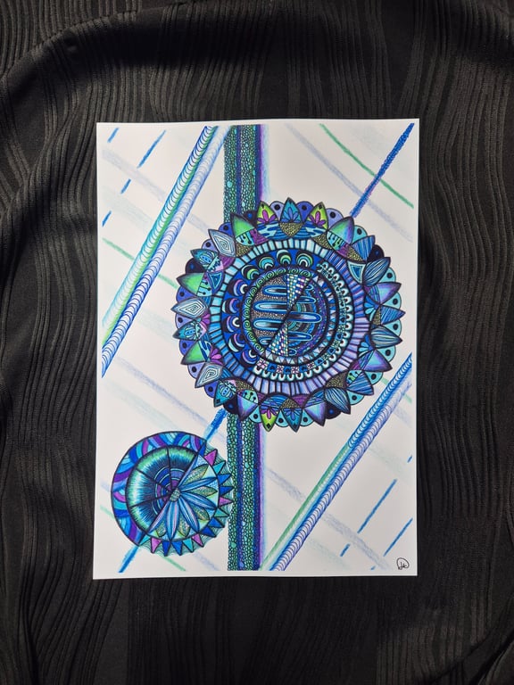 A4 Kaleidoscope Print - Unframed Nostalgic Art