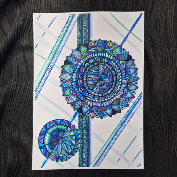 A4 Kaleidoscope Print - Unframed Nostalgic Art