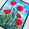 Poppy Pattern Art Quilt Wall Hanging