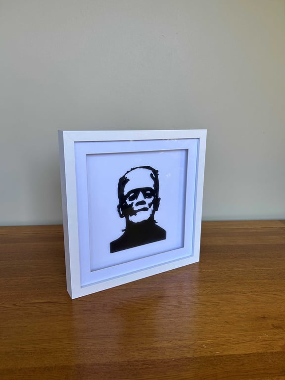Frankenstein 'Frankie' Wood Art Framed Silhouette  