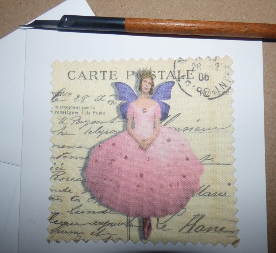 Fairy ballerina blank card