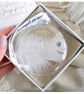 Heart Print Memorial Round Feather Bauble, Round Glass Christmas Ornament, Remem - Image 2