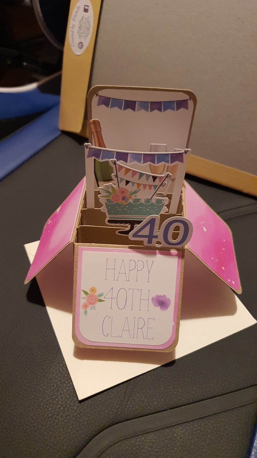 Pink 40th Birthday Card