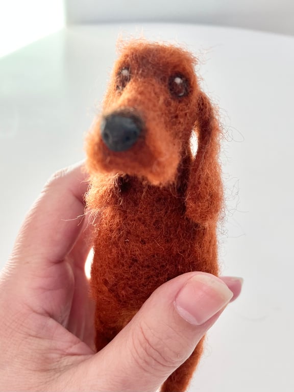 Red the Irish Setter needle felted dog