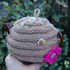 Beehive Tea cosy - to fit a small 1 or 2  cup teapot, knitted tea cosy