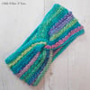 Crochet headband, ear warmer. Pastel shades twist ear warmer. Pastel headband.