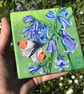 'Orange Tip Butterfly & Bluebells', Original Acrylic Painting, Shelf Sitter 