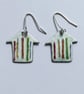 Hand Enamelled Fine Stripe Beach Hut Earrings  - Image 2