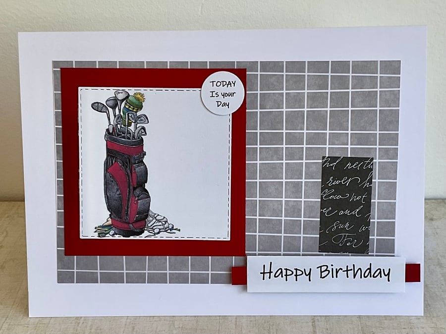 Card. Golfing birthday card for him or her