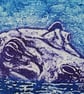 Hippo Limited Edition Original Collagraph Print Art  - Image 5
