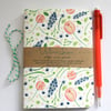 Set of two country garden- hand bound recycled notebooks