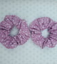 Hair Scrunchies, pair, patterned cotton, large - Image 1