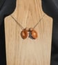 Nectorine and wooden beads necklace. - Image 4