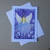 original art hand painted angel greetings card ( ref FA6 J1 )