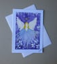 original art hand painted angel greetings card ( ref FA6 J1 )