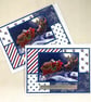 Pack of 2 Christmas cards - Santa in his sleigh - Image 1