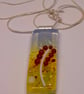 Handmade Fused Opaline Glass Pendant Necklace Poppy-field Red Arum - Image 2