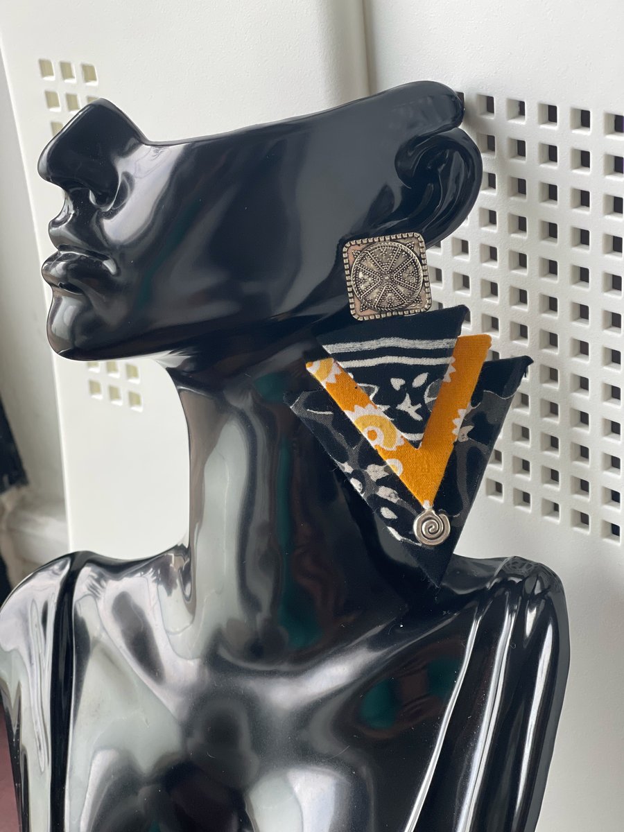 Artisanal Triad Earrings in Fabric