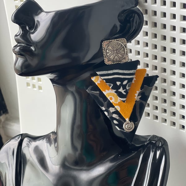 Artisanal Triad Earrings in Fabric
