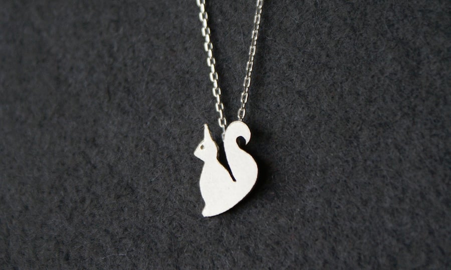 Edge of the woods tiny squirrel necklace