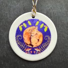Sleeping Squirrel Ceramic Hanging Bauble 