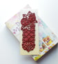REDUCED! Embroidered Lace Pansy Bookmark. - Image 1