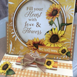 Bright sunflower get well card