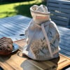 Hand Printed Linen Bread Bag-Spring Meadow